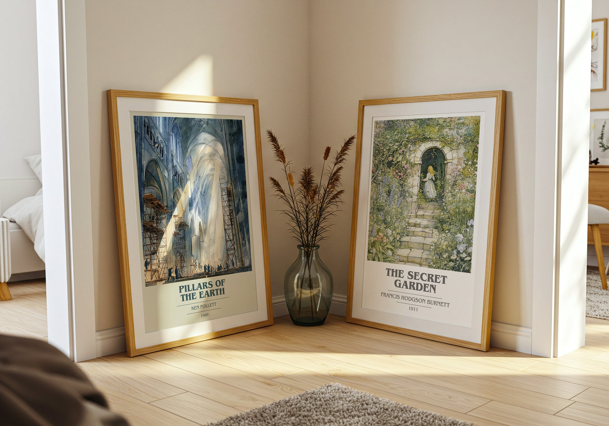 The Pillars of the Earth book cover book poster framed on wall – coming of age wall art