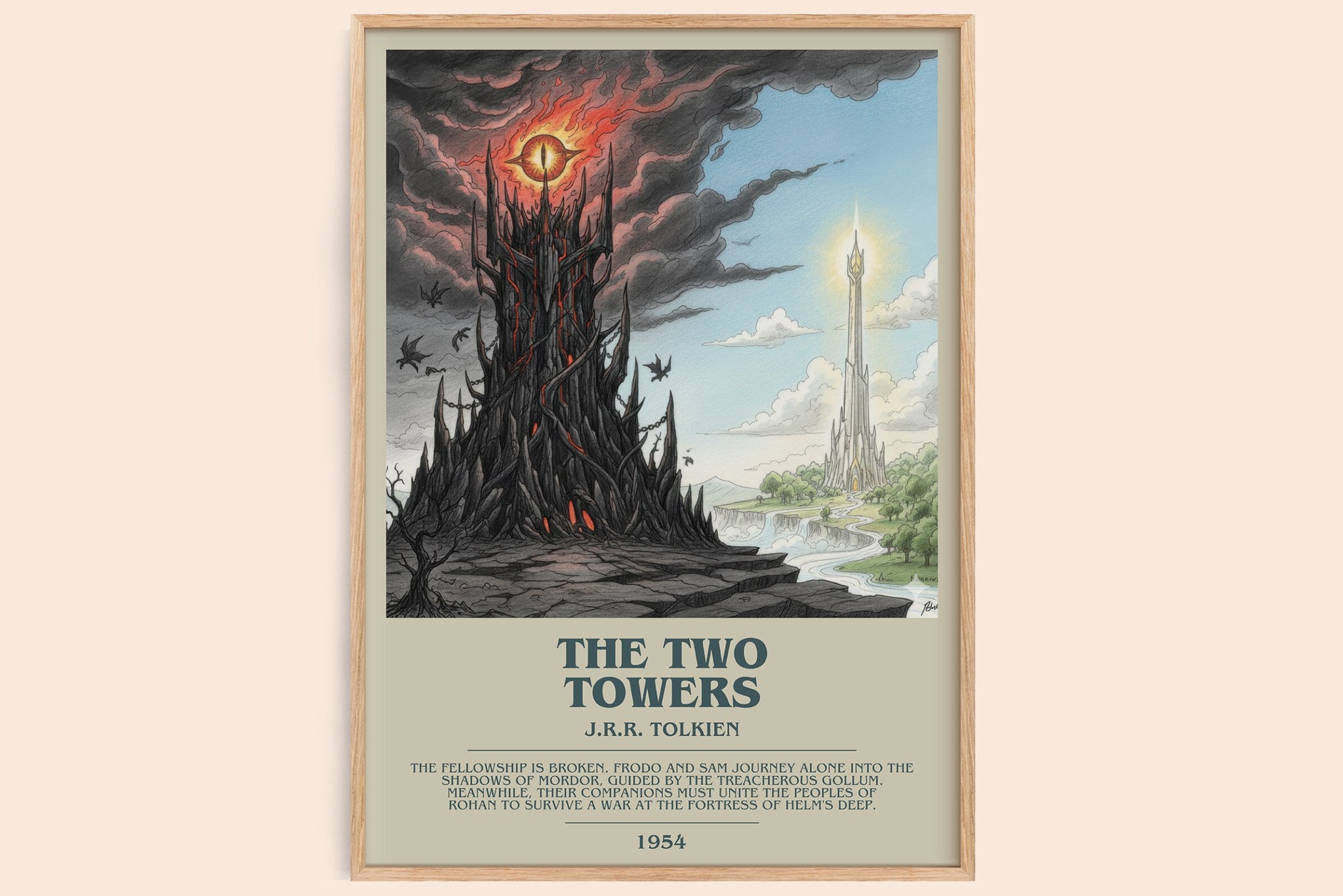 The Two Towers Bookish Wall Art by J.R.R. Tolkien