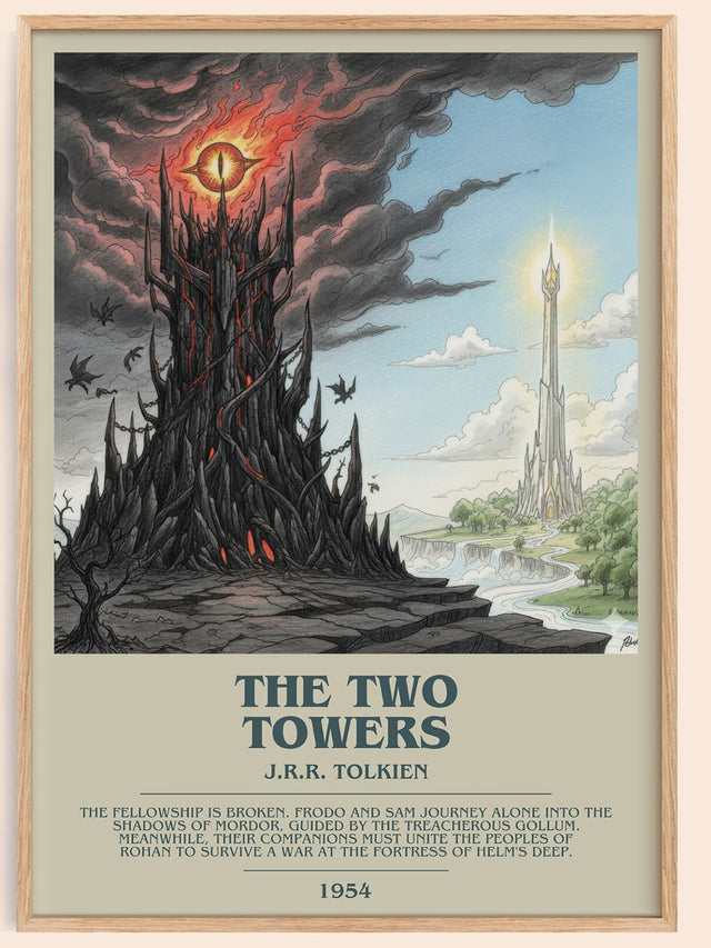 The Two Towers Bookish Wall Art by J.R.R. Tolkien