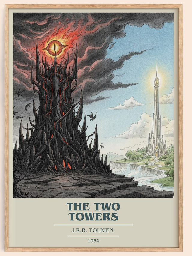 The Two Towers Book Cover Poster by J.R.R. Tolkien