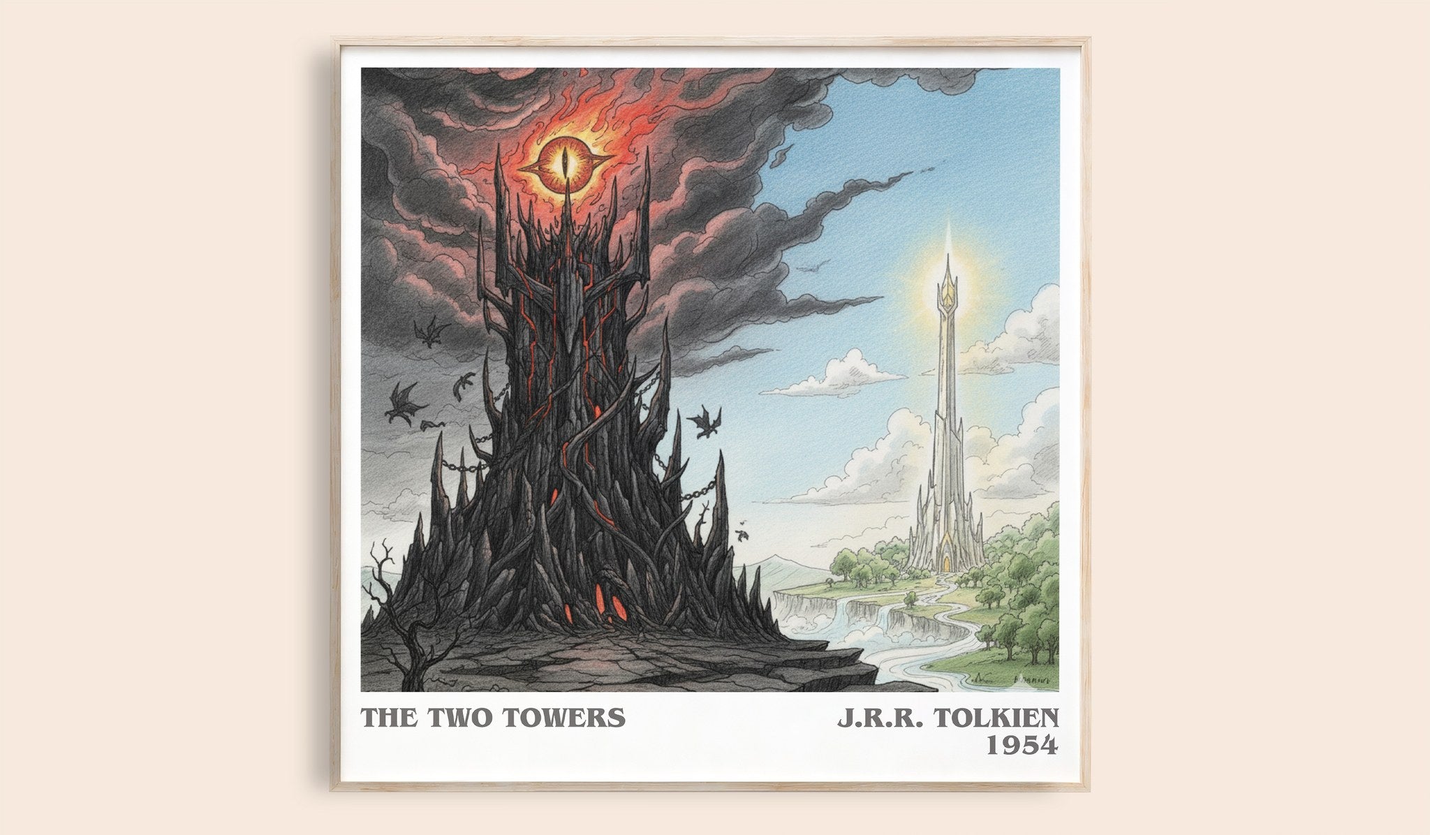 The Two Towers Literary Art Print by J.R.R. Tolkien