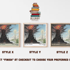 The Two Towers Literary Art Print by J.R.R. Tolkien – Style X, Y and Z square prints side by side – choose your finish