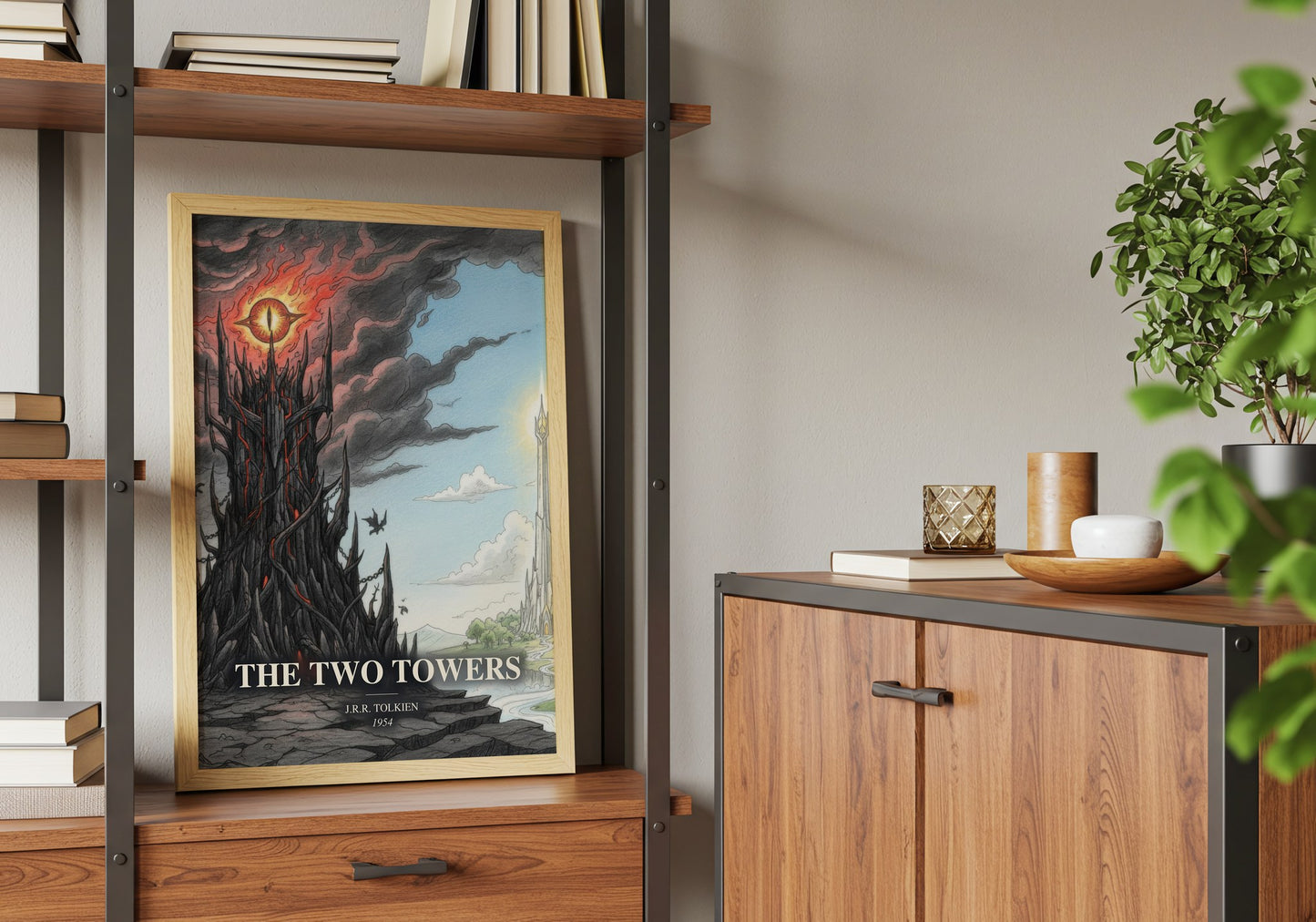 The Two Towers book watercolour illustration paper finish options – matte satin gloss
