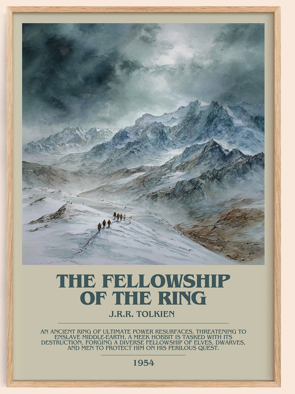 The Fellowship Of The Ring bookish book poster by J.R.R. Tolkien – framed literary art print