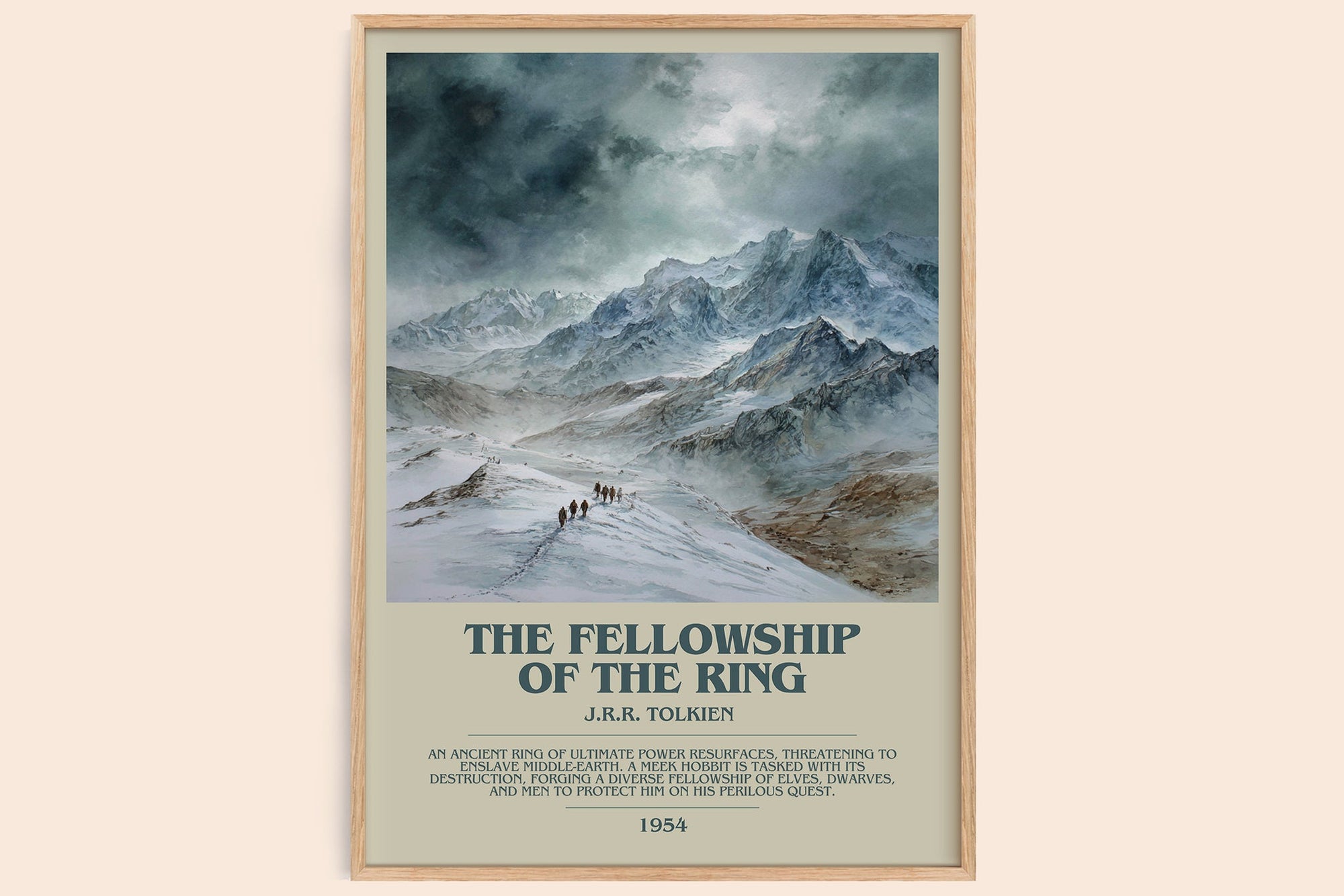 The Fellowship Of The Ring bookish book poster by J.R.R. Tolkien – framed literary art print