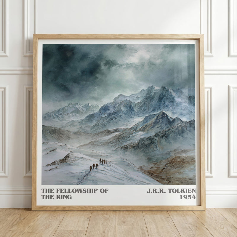 The Fellowship Of The Ring literary print in frame leaning in hallway – fantasy wall art