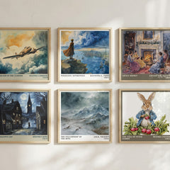 The Fellowship Of The Ring Literary Art Print by J.R.R. Tolkien – square print in a six-frame gallery wall