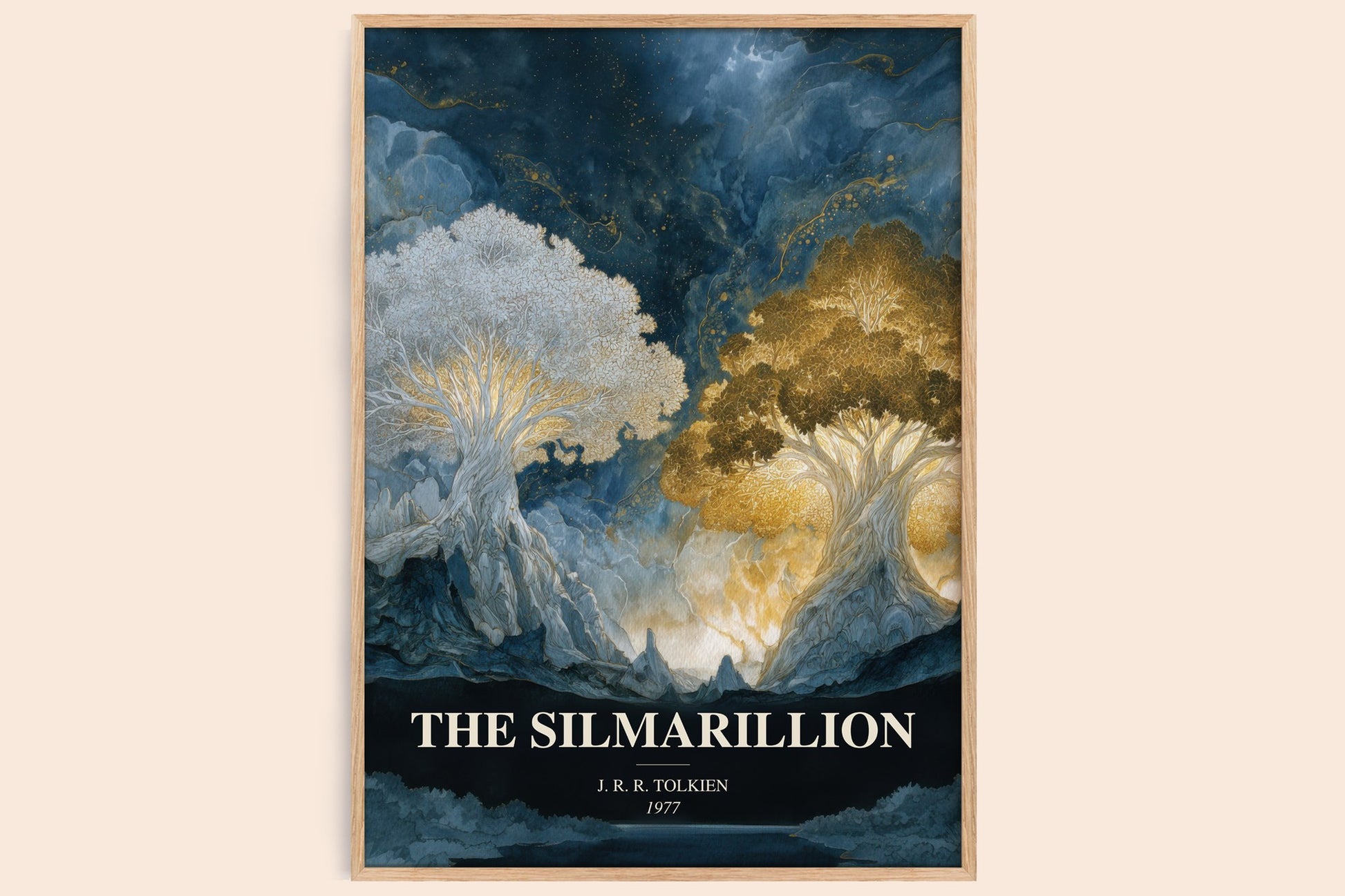 The Silmarillion watercolour book poster by J. R. R. Tolkien – framed literary art print