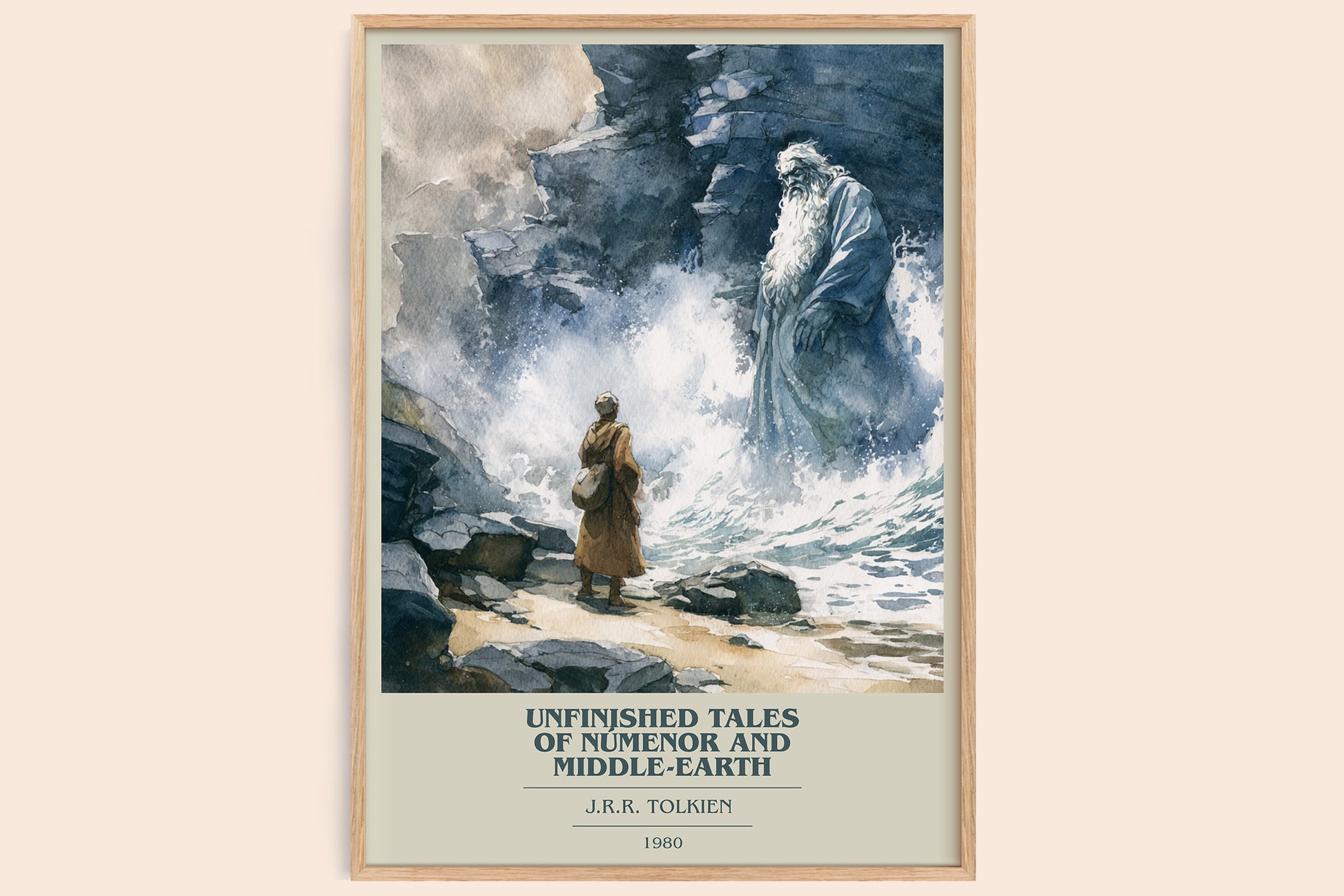 Unfinished Tales Of Numenor And Middle-Earth book cover book poster by J.R.R. Tolkien – framed literary art print