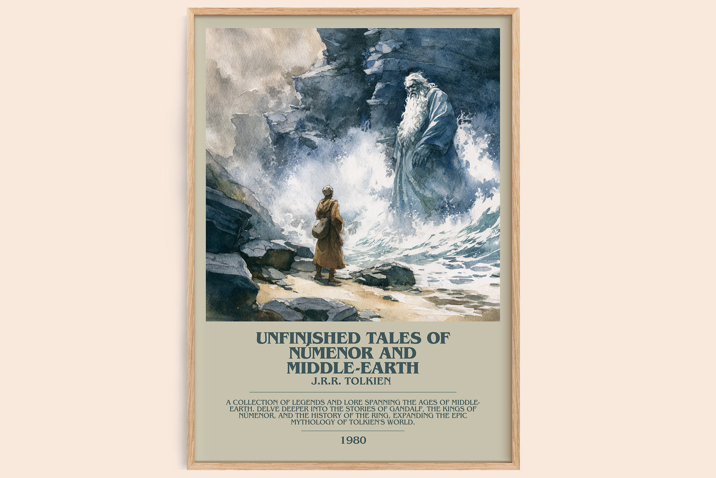 Unfinished Tales Of Numenor And Middle-Earth bookish book poster by J.R.R. Tolkien – framed literary art print
