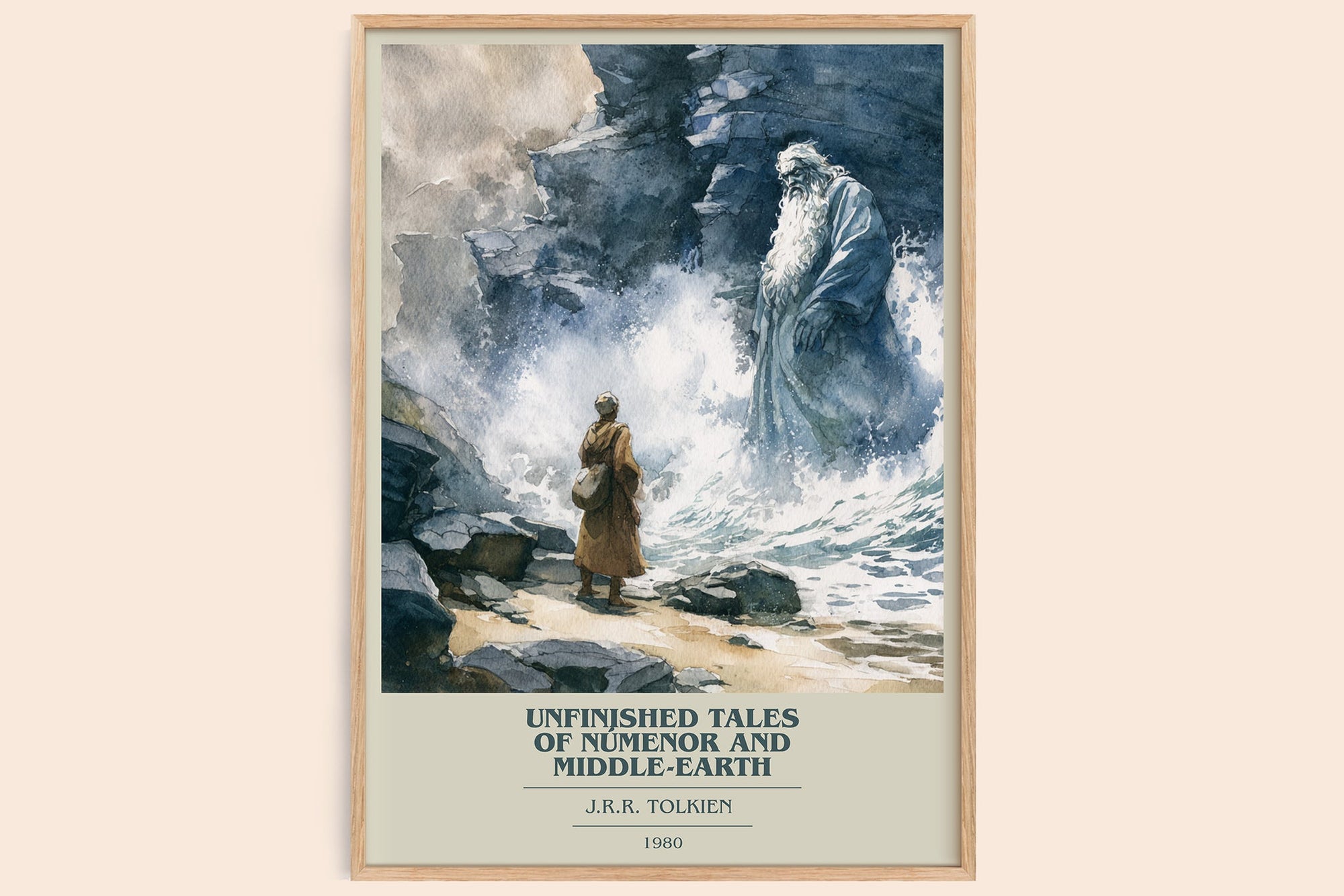Unfinished Tales Of Numenor And Middle-Earth book cover book poster by J.R.R. Tolkien – framed literary art print