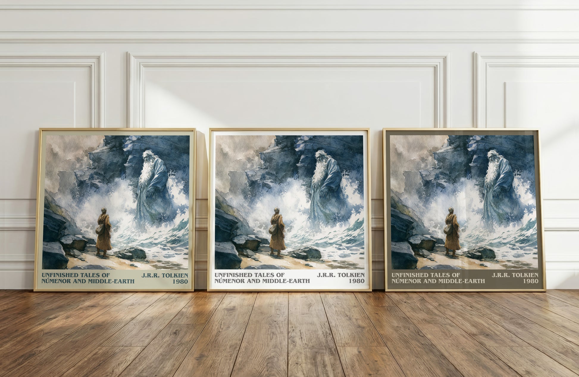 Unfinished Tales Of Numenor And Middle-Earth literary print framed by window – literary home decor