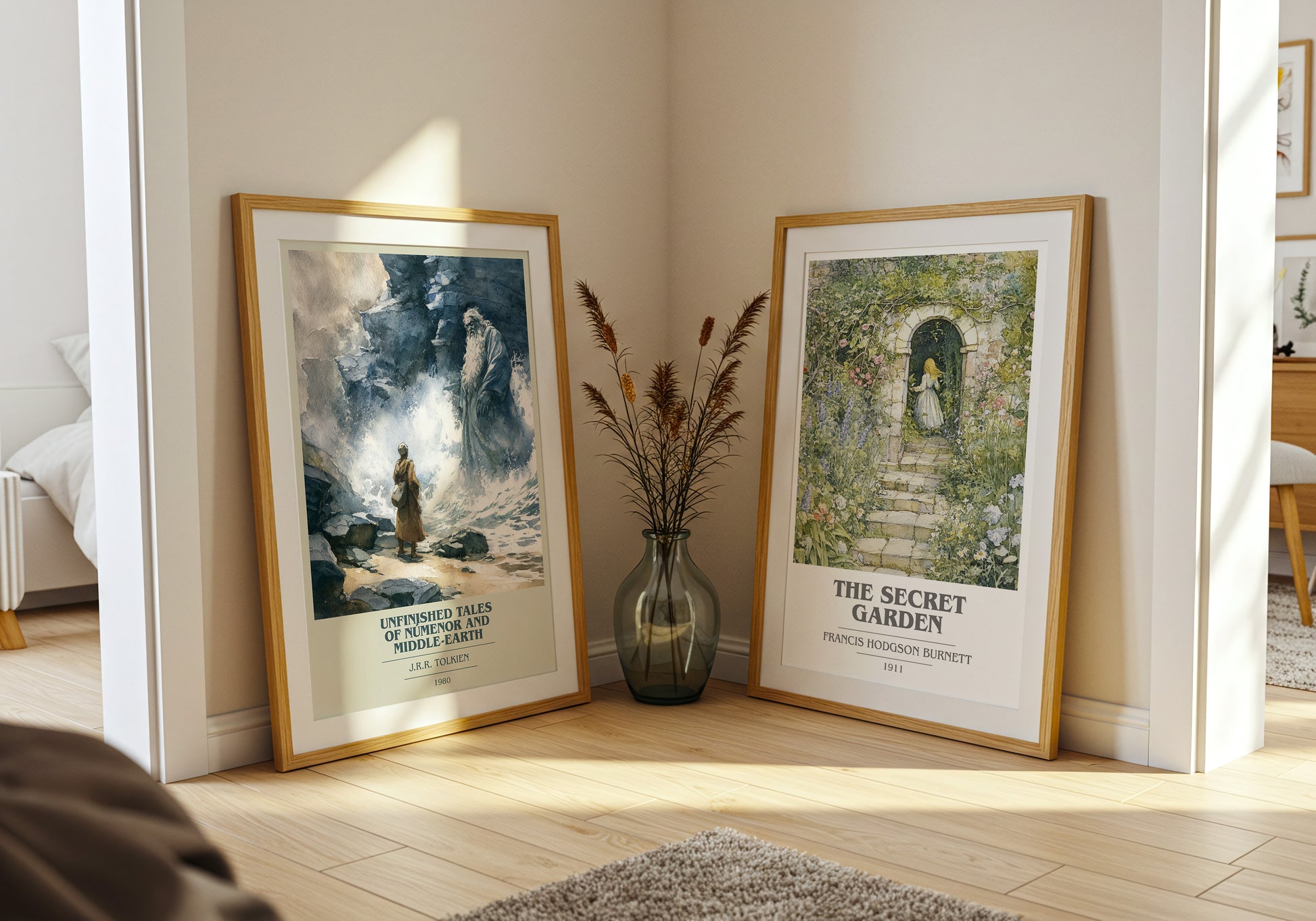 Unfinished Tales Of Numenor And Middle-Earth book cover book poster framed on wall – fantasy wall art