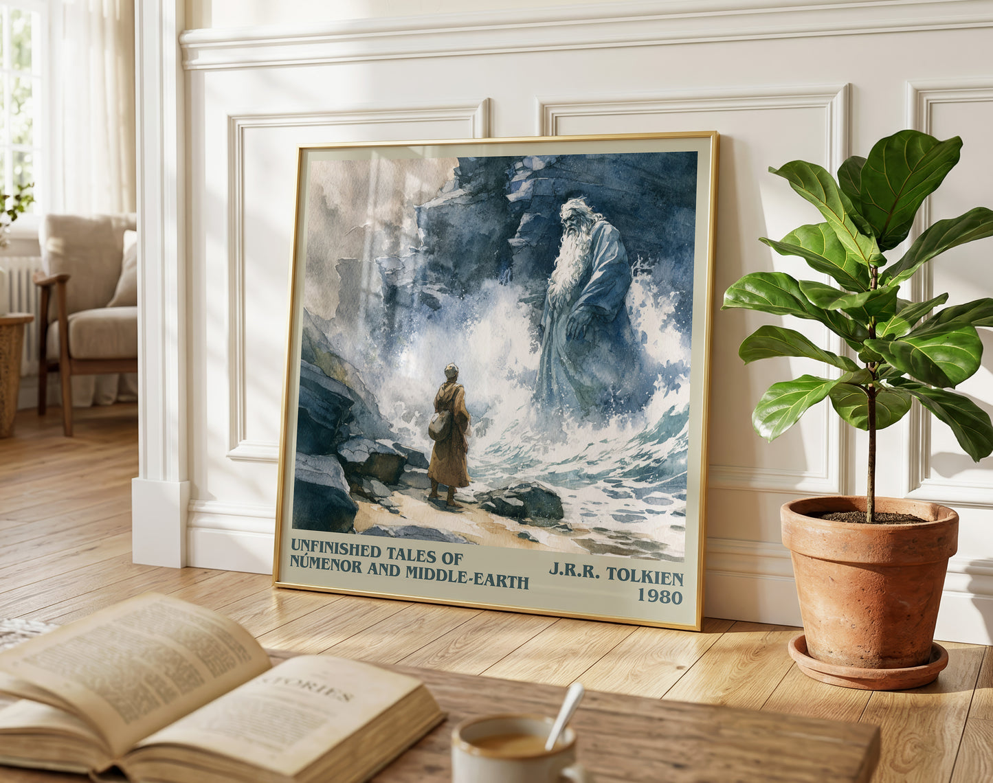 Unfinished Tales Of Numenor And Middle-Earth literary poster paired in gallery wall – literary art prints