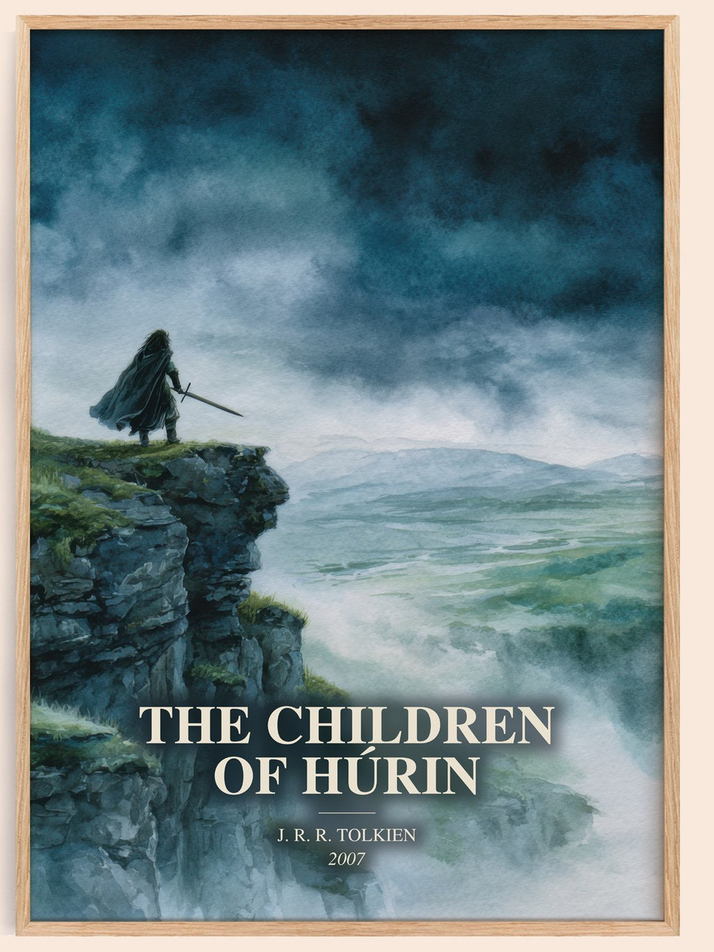 The Children Of Húrin watercolour book poster by J. R. R. Tolkien – framed literary art print