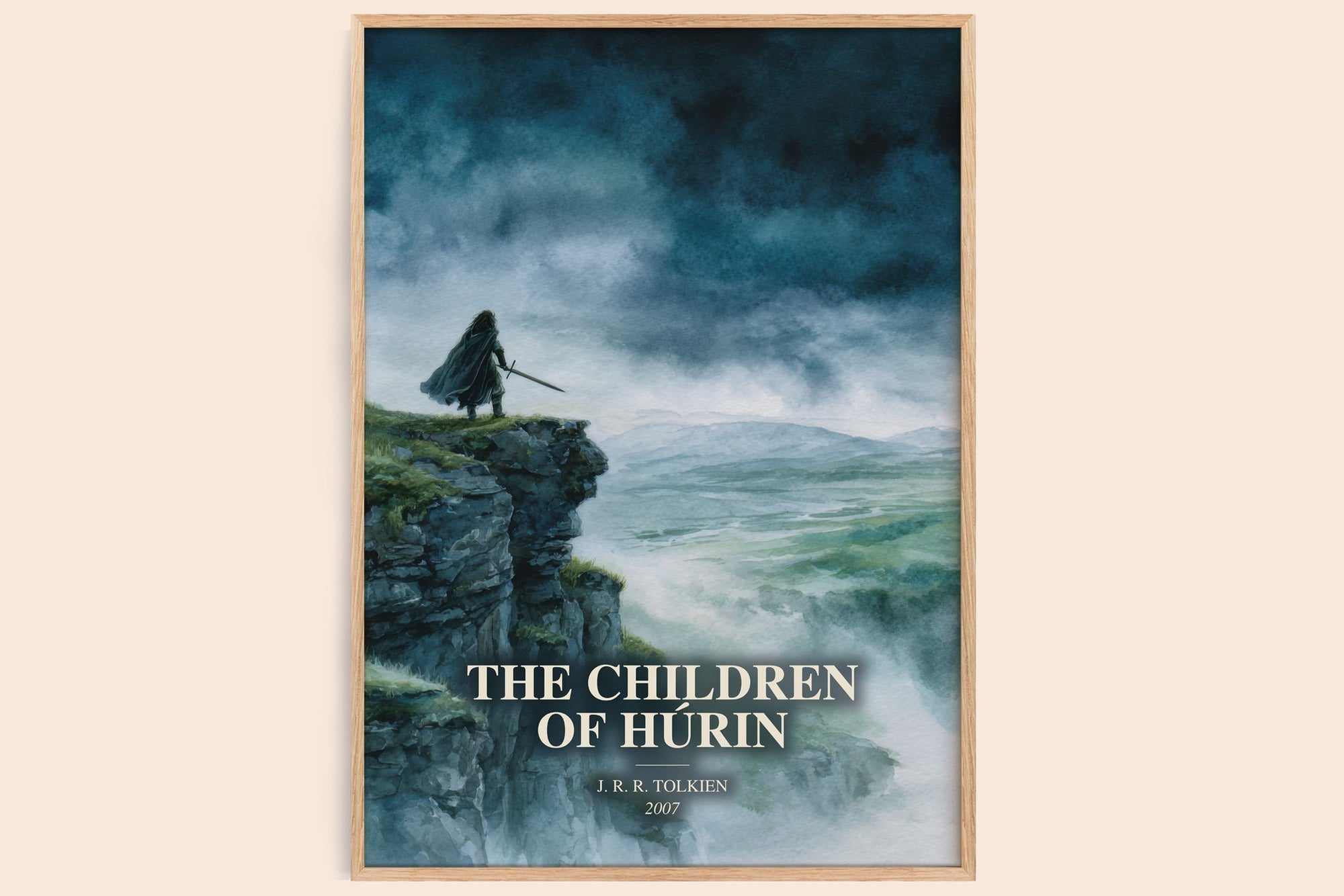 The Children Of Húrin watercolour book poster by J. R. R. Tolkien – framed literary art print