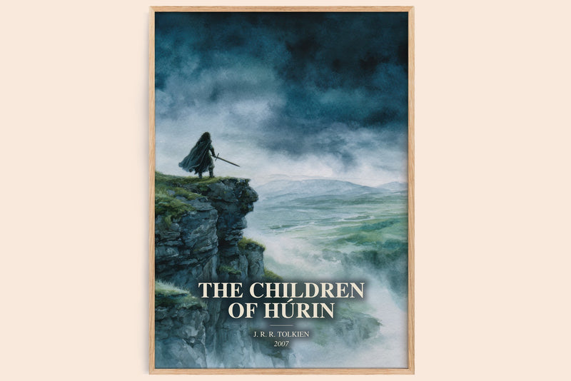 The Children Of Húrin watercolour book poster by J. R. R. Tolkien – framed literary art print