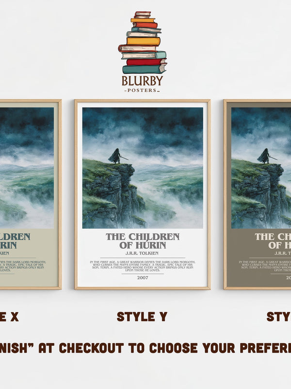 The Children of Húrin bookish print in frame leaning in hallway – fantasy wall art