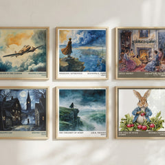 The Children of Húrin Literary Art Print by J. R. R. Tolkien – square print in a six-frame gallery wall
