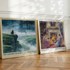The Children of Húrin Literary Art Print by J. R. R. Tolkien – large square framed print leaning against a wall