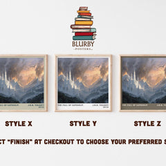 The Fall of Gondolin Literary Art Print by J. R. R. Tolkien – Style X, Y and Z square prints side by side – choose your finish