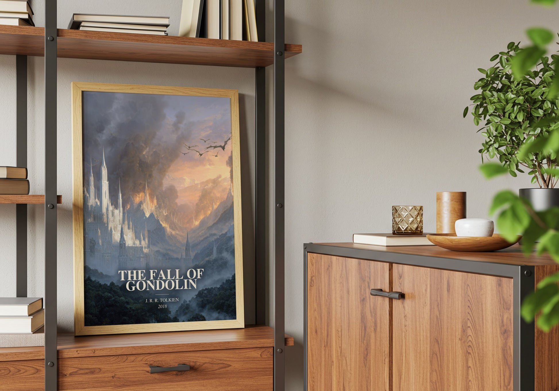 The Fall Of Gondolin book watercolour illustration paper finish options – matte satin gloss