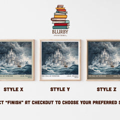 The Fall Of Númenor Literary Art Print by J.R.R. Tolkien – Style X, Y and Z square prints side by side – choose your finish