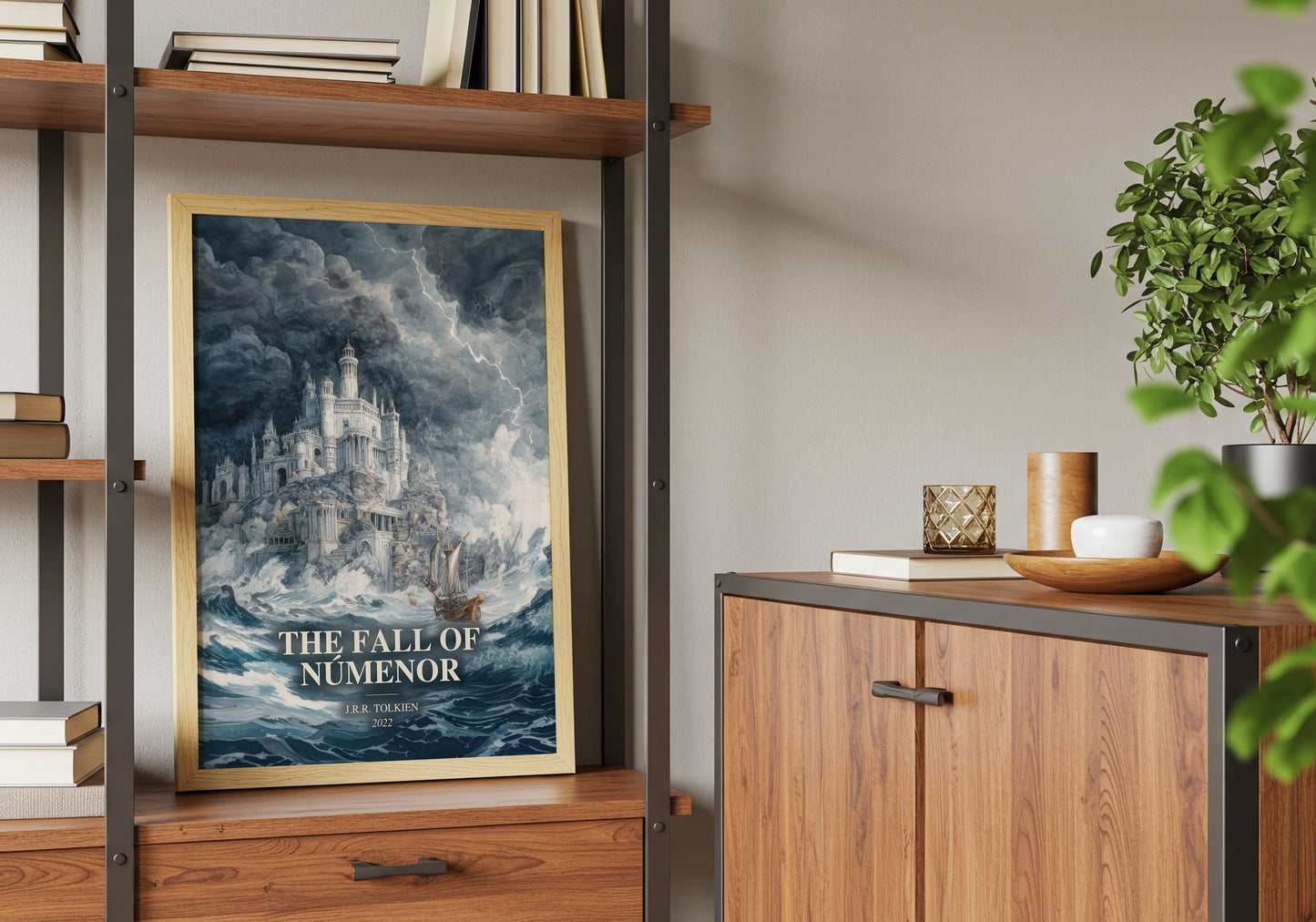 The Fall Of Númenor book watercolour illustration paper finish options – matte satin gloss