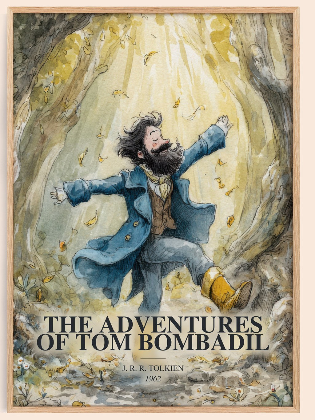 The Adventures Of Tom Bombadil watercolour book poster by J. R. R. Tolkien – framed literary art print