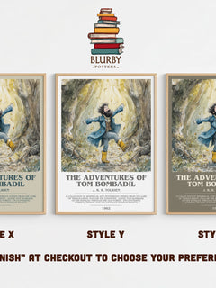 The Adventures of Tom Bombadil Bookish Wall Art by J. R. R. Tolkien – Style X, Y and Z side by side – choose your finish