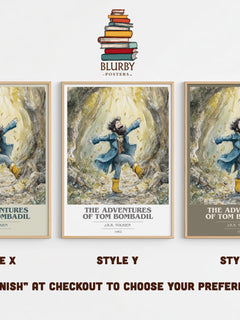 The Adventures of Tom Bombadil Book Cover Poster by J. R. R. Tolkien – Style X, Y and Z side by side – choose your finish