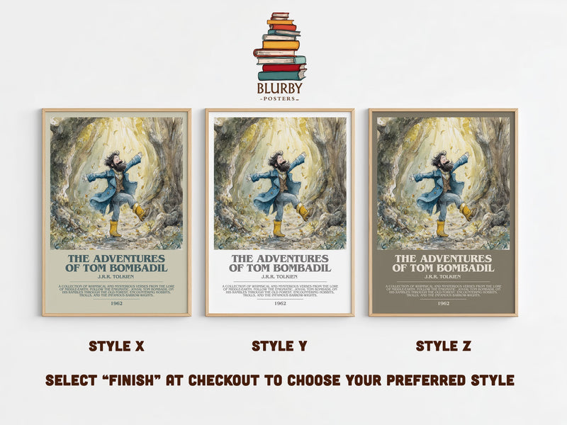 The Adventures of Tom Bombadil bookish print in frame leaning in hallway – childrens wall art