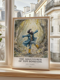 The Adventures of Tom Bombadil Book Cover Poster by J. R. R. Tolkien – framed print by a bright window