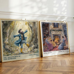 The Adventures of Tom Bombadil Literary Art Print by J. R. R. Tolkien – large square framed print leaning against a wall
