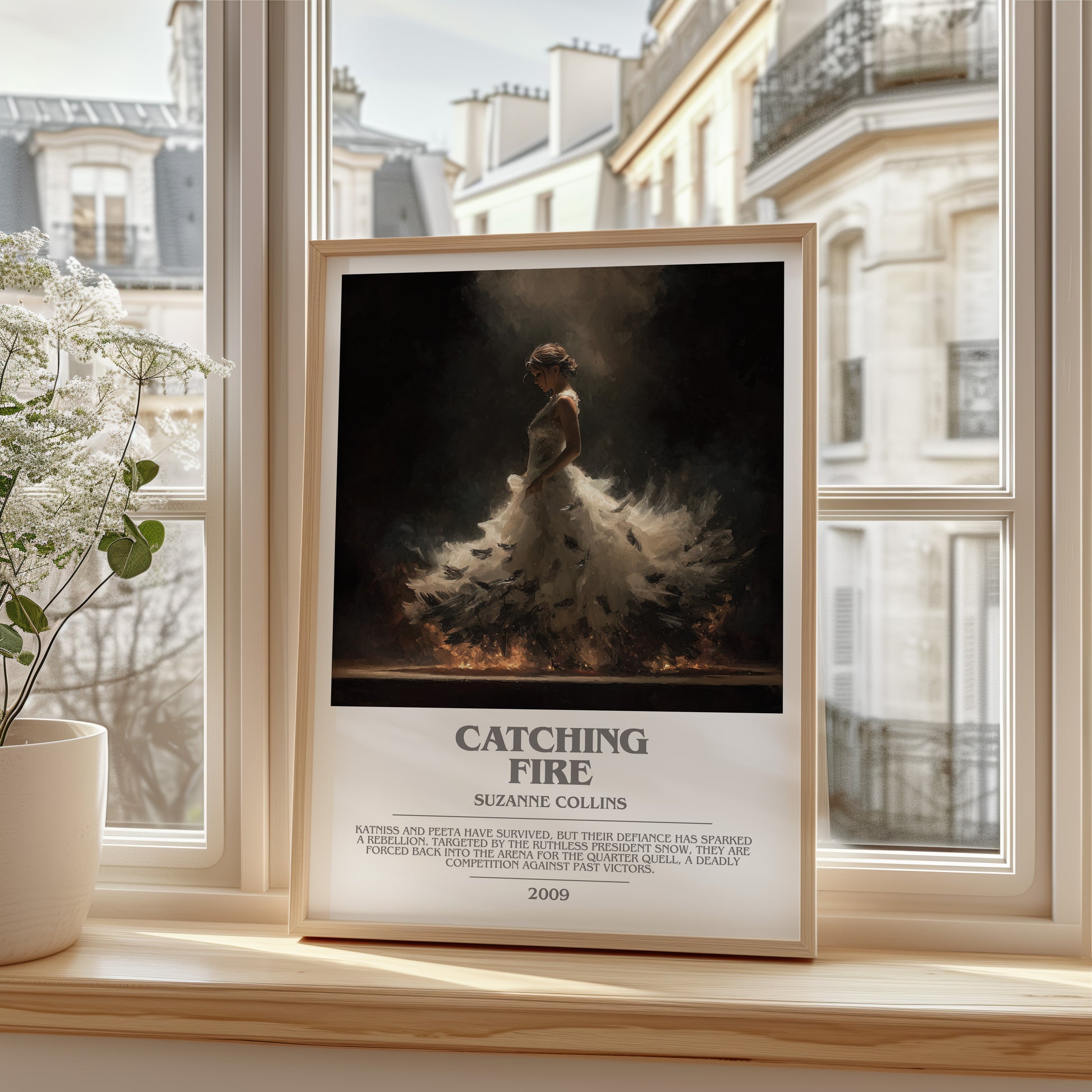 Catching Fire bookish poster colour and style options – Suzanne Collins book art