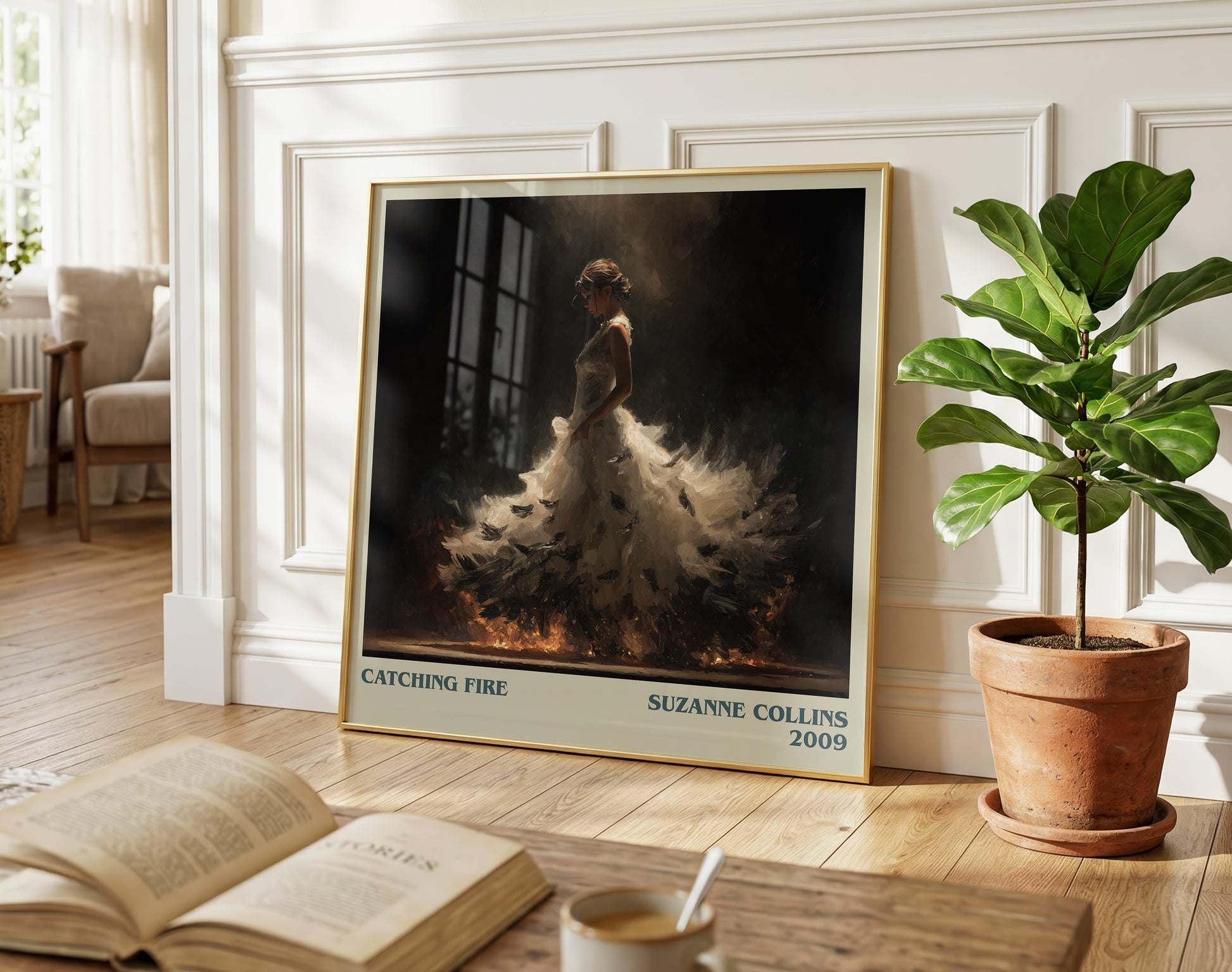Catching Fire literary poster paired in gallery wall – literary art prints