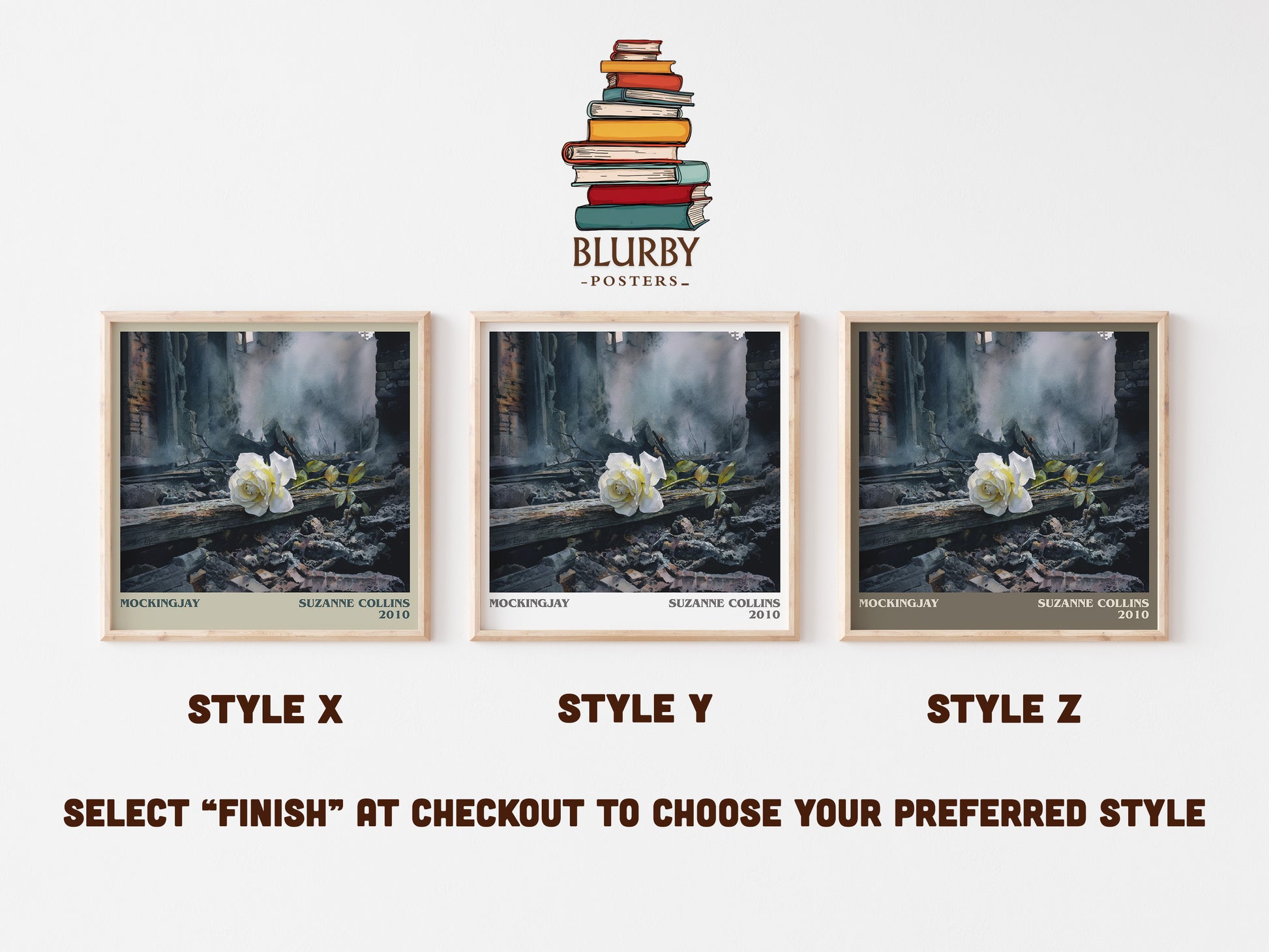 Mockingjay literary art print colour and style options – Suzanne Collins book art