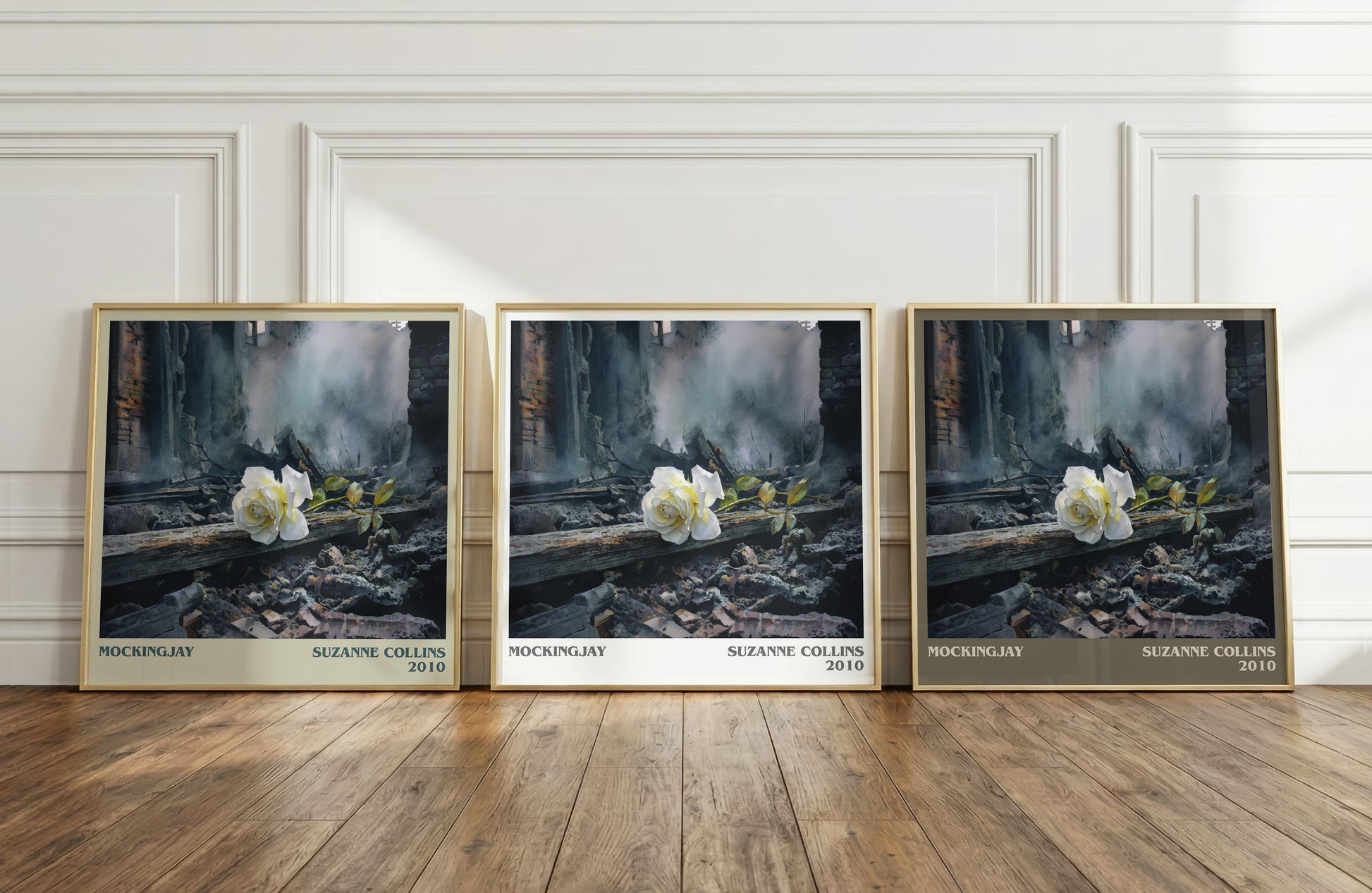 Mockingjay literary print framed by window – literary home decor