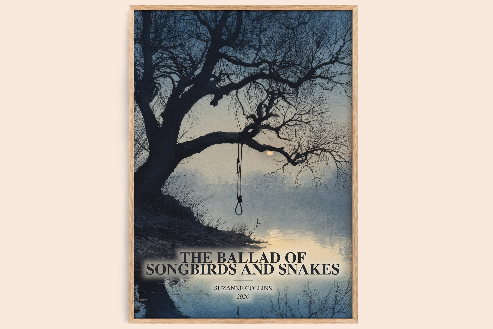 The Ballad Of Songbirds And Snakes watercolour book poster by Suzanne Collins – framed literary art print