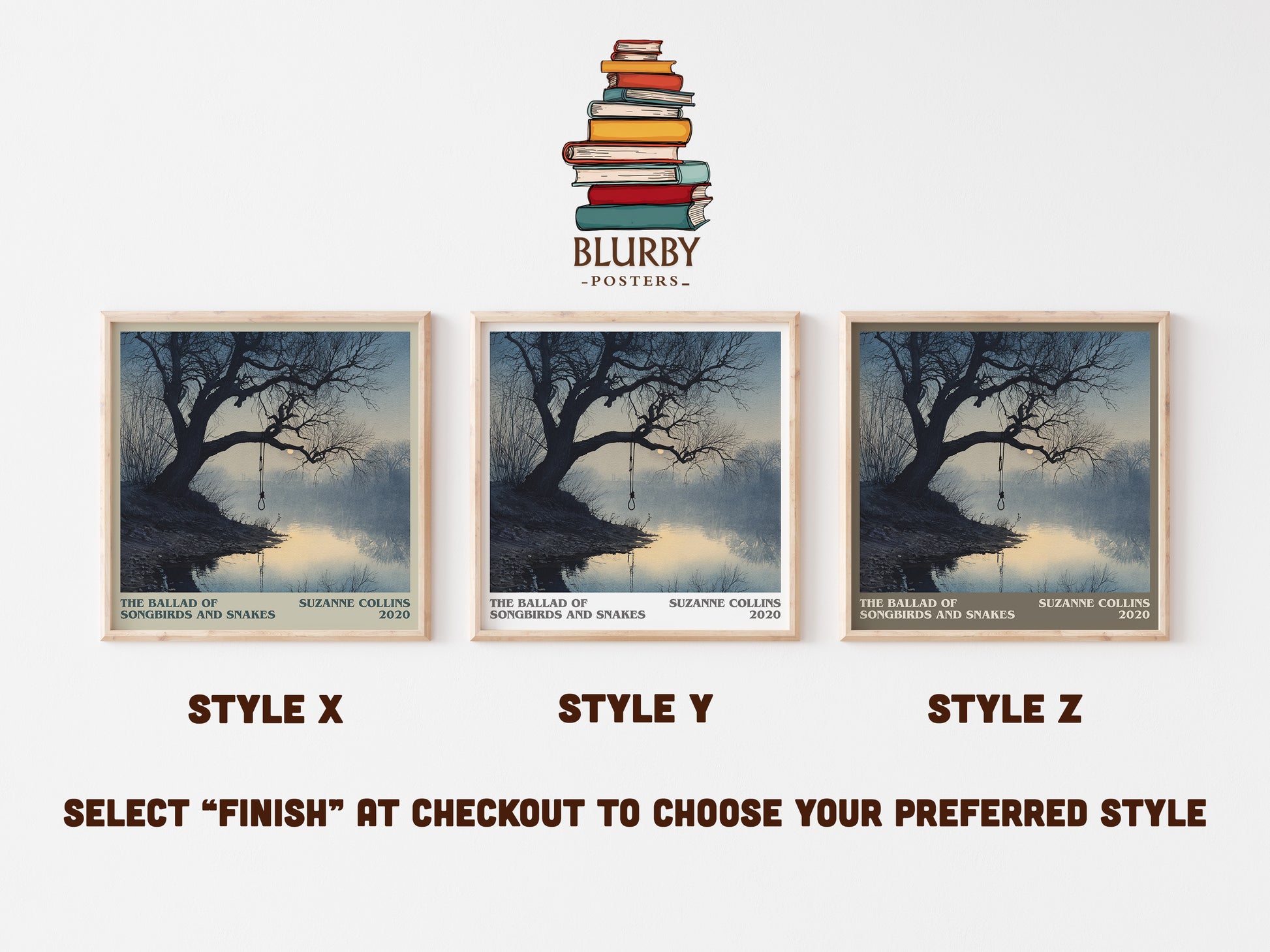 The Ballad of Songbirds and Snakes literary art print colour and style options – Suzanne Collins book art