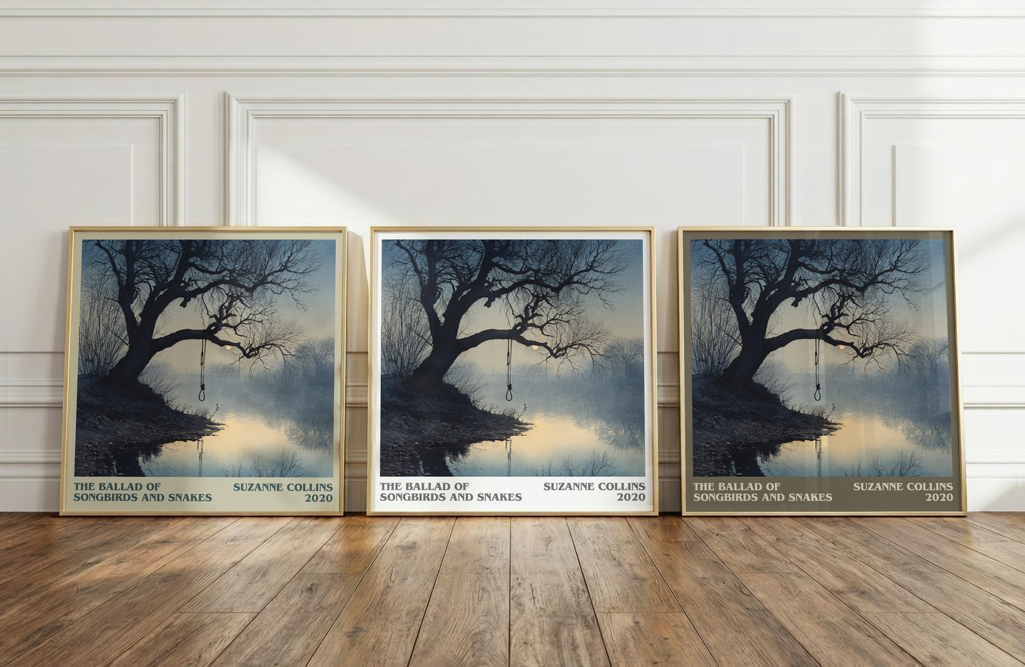 The Ballad of Songbirds and Snakes literary print framed by window – literary home decor