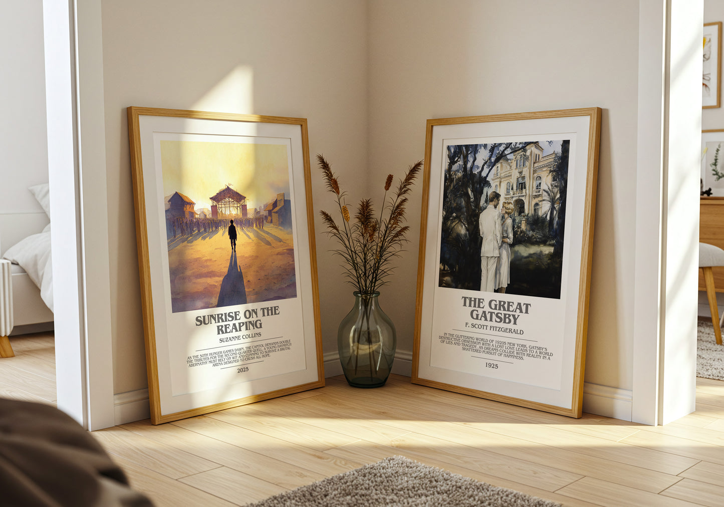 Sunrise on the Reaping bookish book poster framed on wall – dystopian wall art