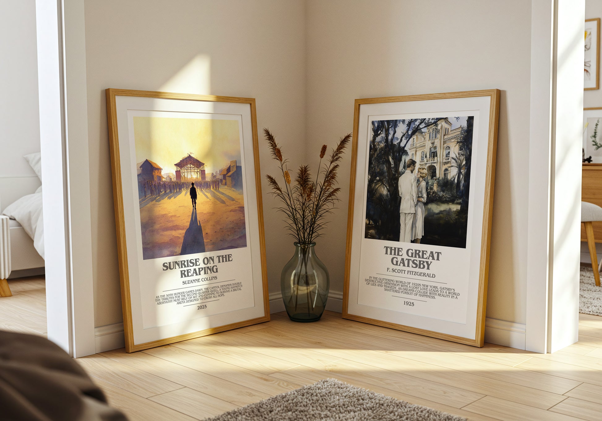 Sunrise on the Reaping bookish book poster framed on wall – dystopian wall art