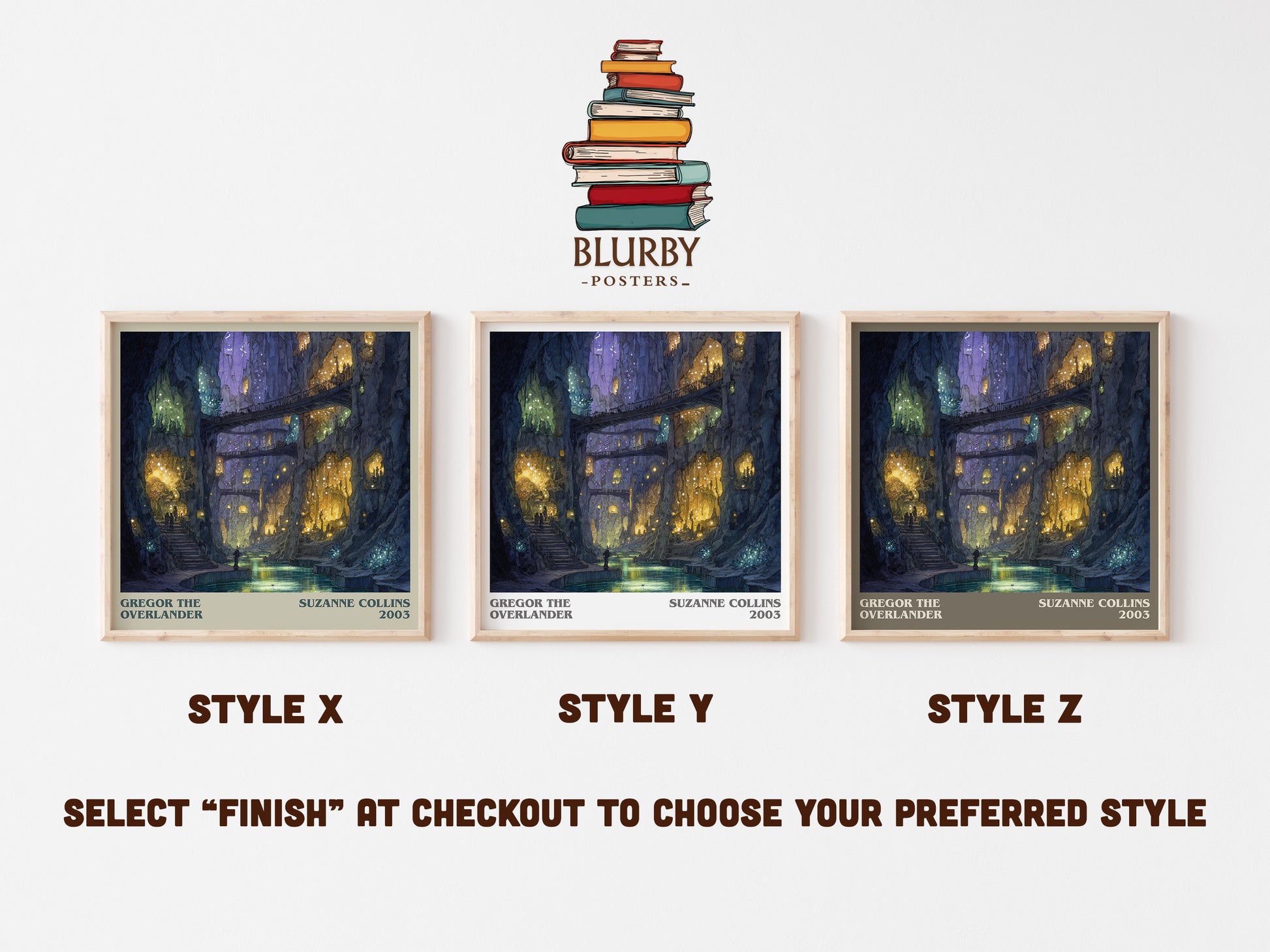 Gregor The Overlander literary art print colour and style options – Suzanne Collins book art