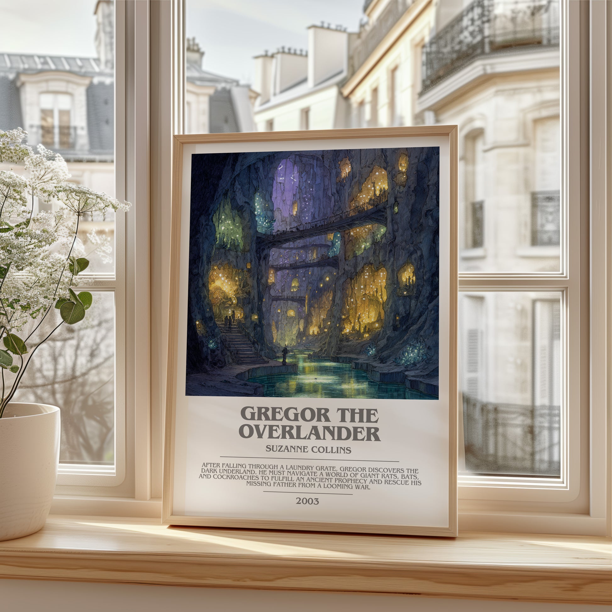 Gregor The Overlander bookish poster colour and style options – Suzanne Collins book art