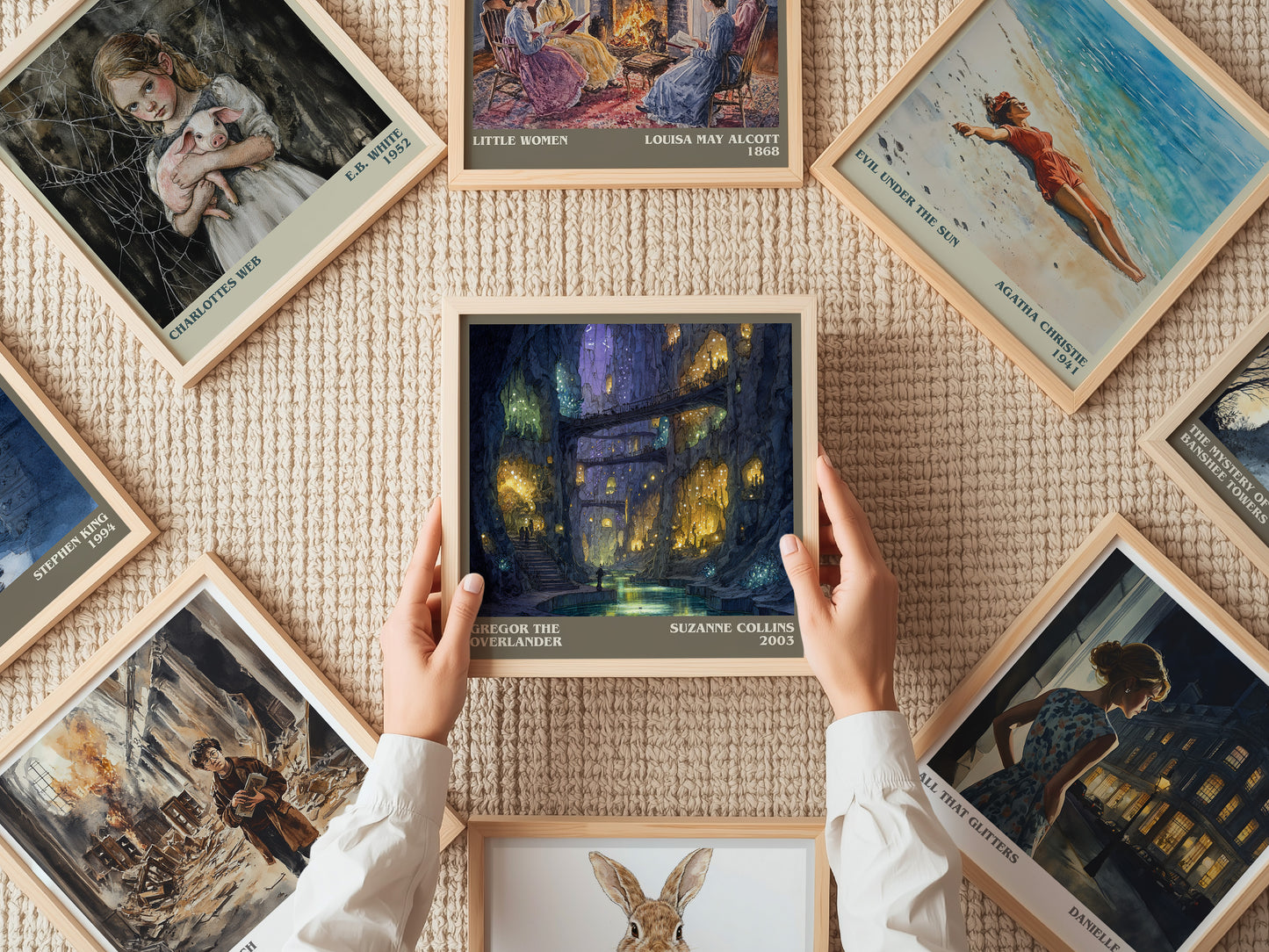 Gregor The Overlander literary print on bookshelf – Suzanne Collins fan gift