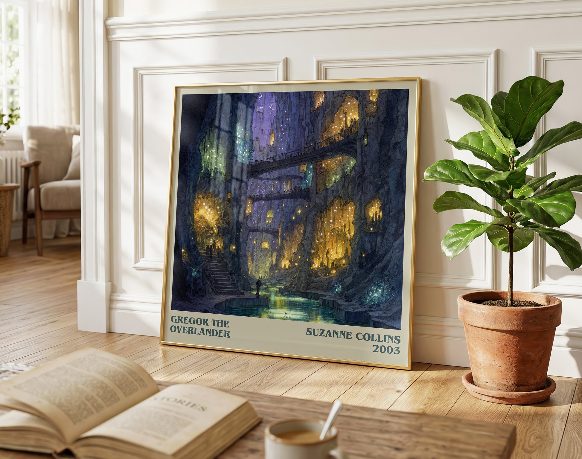 Gregor The Overlander literary poster paired in gallery wall – literary art prints