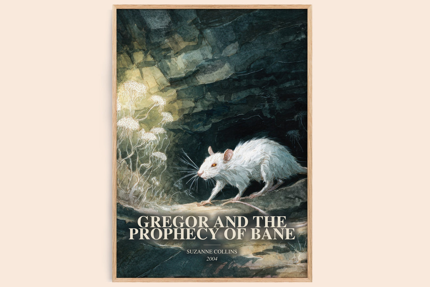Gregor And The Prophecy Of Bane watercolour book poster by Suzanne Collins – framed literary art print