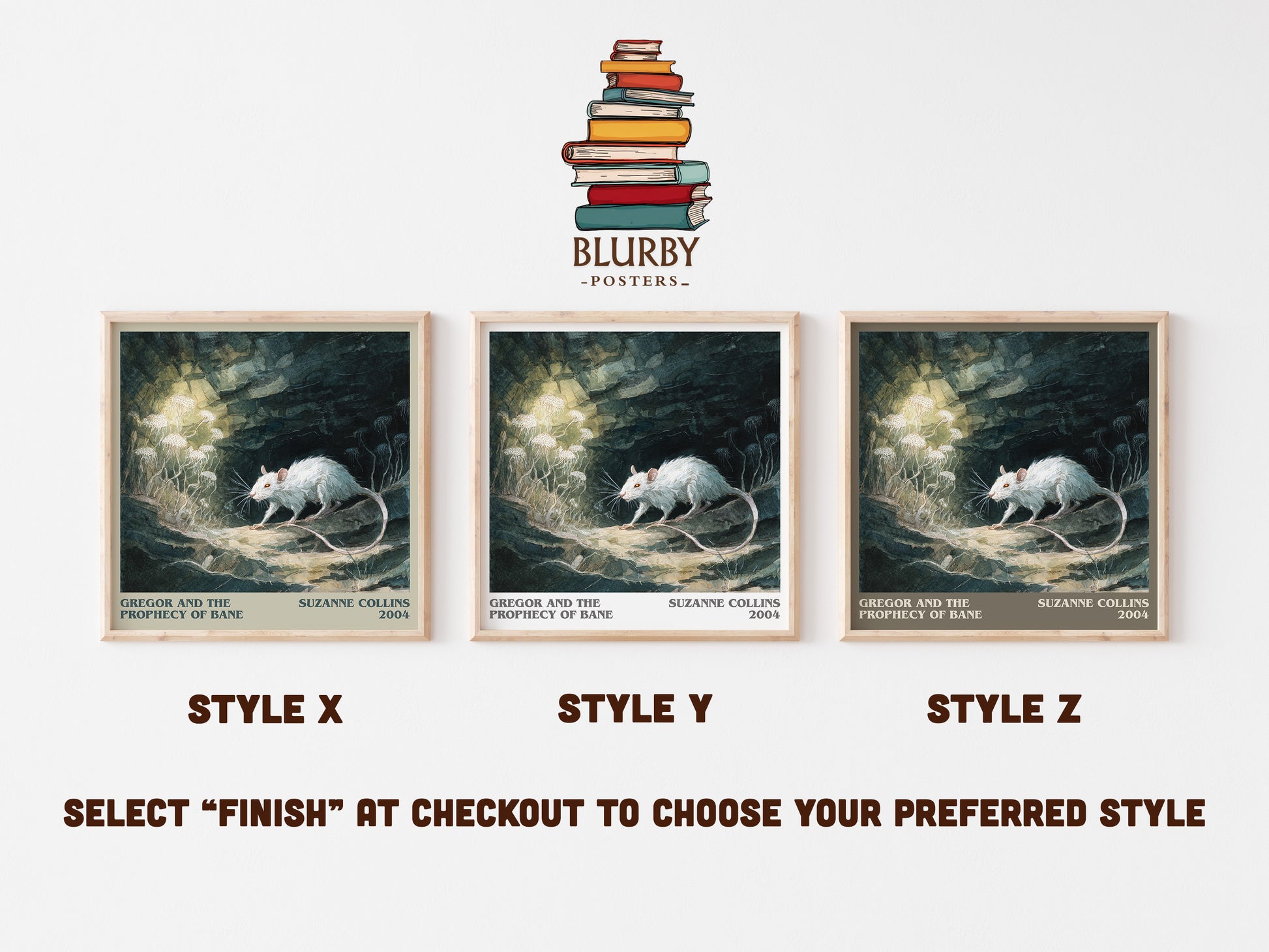 Gregor and the Prophecy of Bane literary art print colour and style options – Suzanne Collins book art
