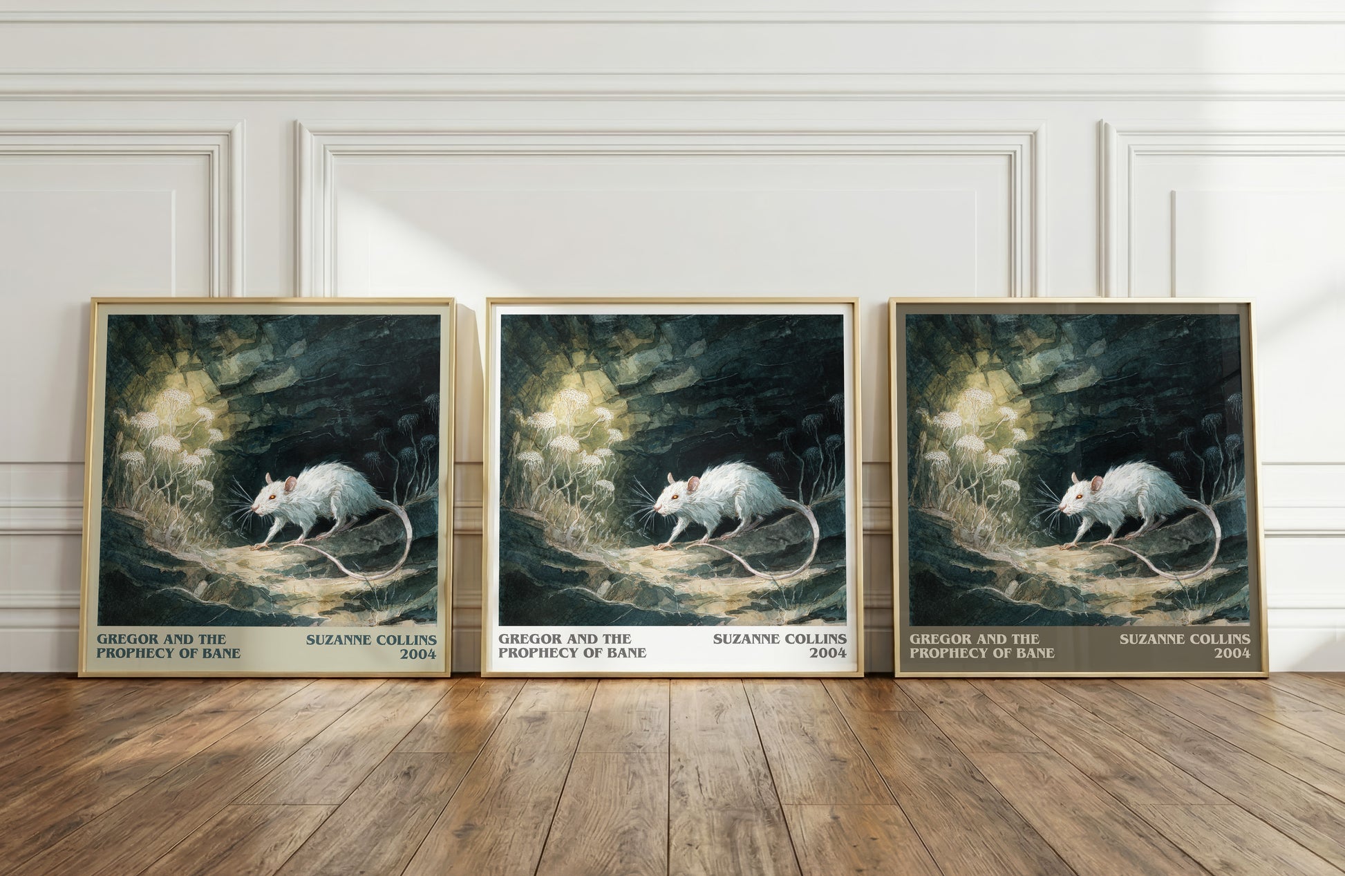 Gregor and the Prophecy of Bane literary print framed by window – literary home decor
